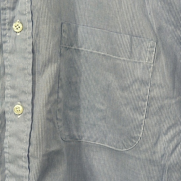Brooks Brothers‎ Makers Collection Blue Pinstripe Dress Shirt Men's Size 17-35 - Picture 4 of 13